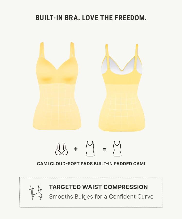 FeelinGirl Women's Built-in-Bra Sleeveless Bodysuit Colorful Shaping Camisole Slimming Tank Tops for Casual Outfits Comfortable Breathable Fabric Mother’s Day #Summervibes