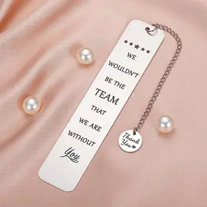Stainless Steel Bookmark, 1 Count Letter Pattern Bookmark with Chain, Creative Bookmark for Office School, Gift for Coach, Boss, Teacher