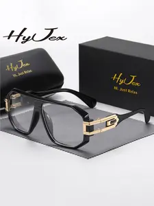 HYJEX 1 Piece Unisex Timeless Design Full Frame Plano Glasses Suitable For All Face Shapes Square Frame Plano Glasses