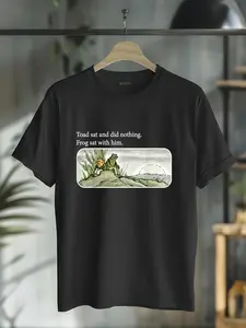 100% cotton Frogs Funny Toads Meme Lover Toad Sat And Did Nothing T-Shirt casual Fashion graphic tees women women graphic shirts