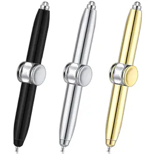 3 Pens For 1 Set Creative Multi-Function LED Pen Spinning Black/Silver/Gold