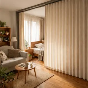 No-Drill Folding Room Divider for Apartments Foldable Partitions