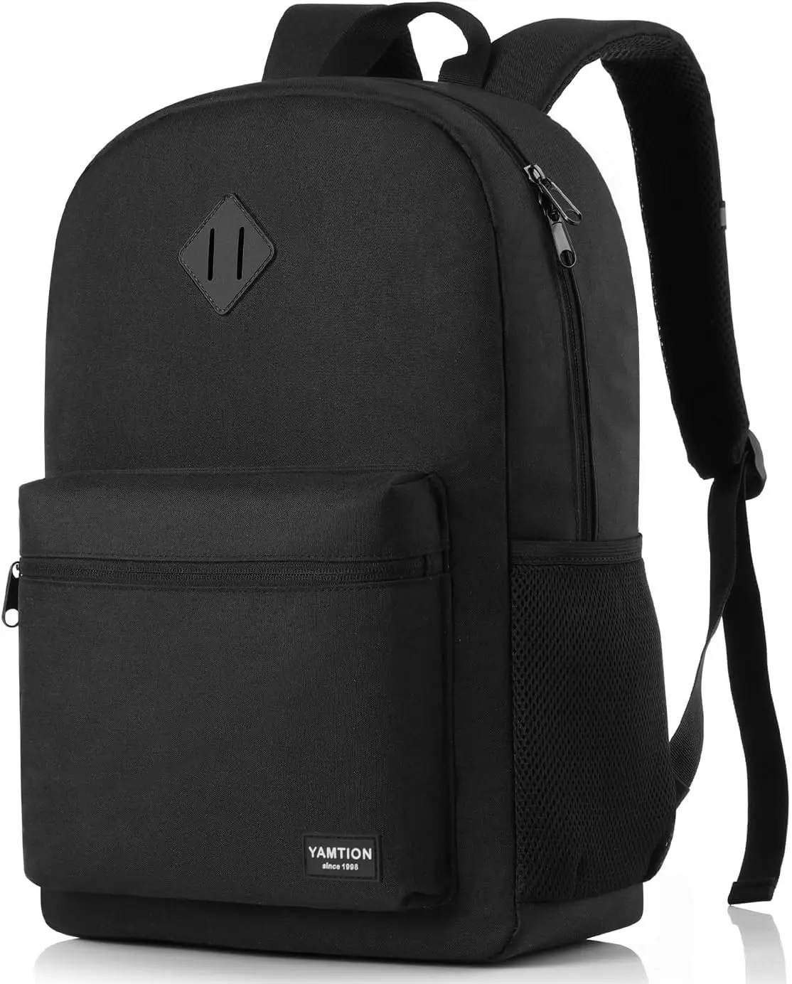 YAMTION Black Backpack for Women Men,Casual School Backpack Teen Boys and Girls 15.6 Inch Laptop Bookbag with USB Charger for College High School Travel Business Gift