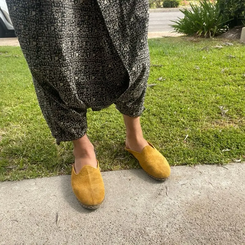 Mustard Yellow Earthy Mule - Simple Design Footwear Item as Shown