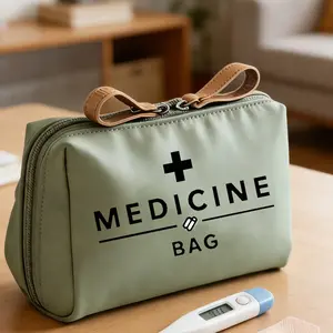 Portable Medicine Bag, Large Capacity First Aid Kit, Vintage Women's Medicine Bag, Small Pill Box and Emergency Bag, Camping Medical First Aid Kit, Emergency Gear