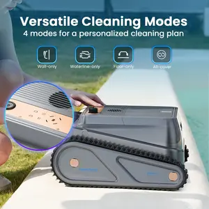 DFPool Cleaning Robot With Wall Climbing Capability, 4 Adjustable Cleaning Modes, Ultra-Long Runtime, IPX8 Full Waterproof Rating, Powerful Suction For All Large Size Swimming Pools, Automatic Smart Pool Vacuum Cleaner For Floor, Wall & Waterline Dirt