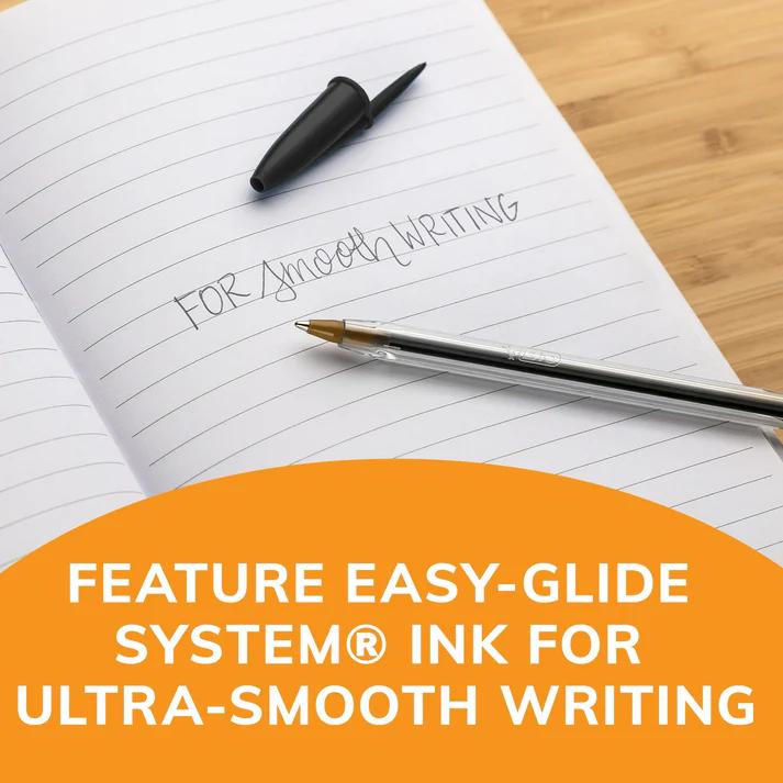 BIC Cristal Xtra Smooth Ballpoint Pen – 1.0mm Medium Point, Black Ink | 10 Pack