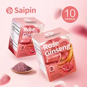 SAIPIN Rose & American Ginseng Tea – 10 Capsules | On-the-Go Freeze-Dried Herbal Drink | Sugar-Free, Caffeine-Free, Daily Vitality Support