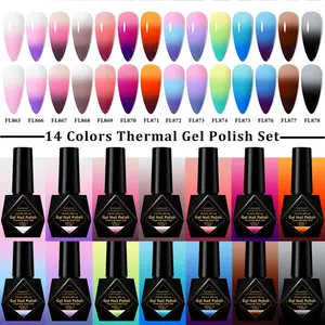 Color Changing Gel Nail Polish Set, Temperature-Sensitive, 14PCS/Set, Soak Off LED UV Gel Nail Varnish for Nails and Toes, Nail Art Gel Polish for Salon Use, Limited Manicure Gel Set, Nail Tech Supplies, Nail Care, Gel Polish Light
