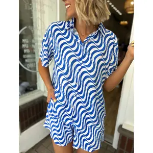 Feeling Groovy Pleated Plisse Button Top