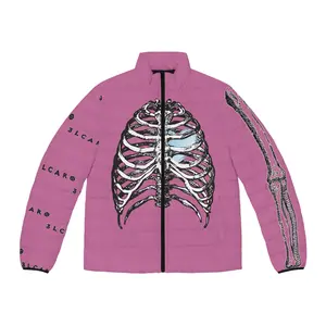 3LCARO Puffer Jacket (Pink) Menswear Zipper cozy  outerwear