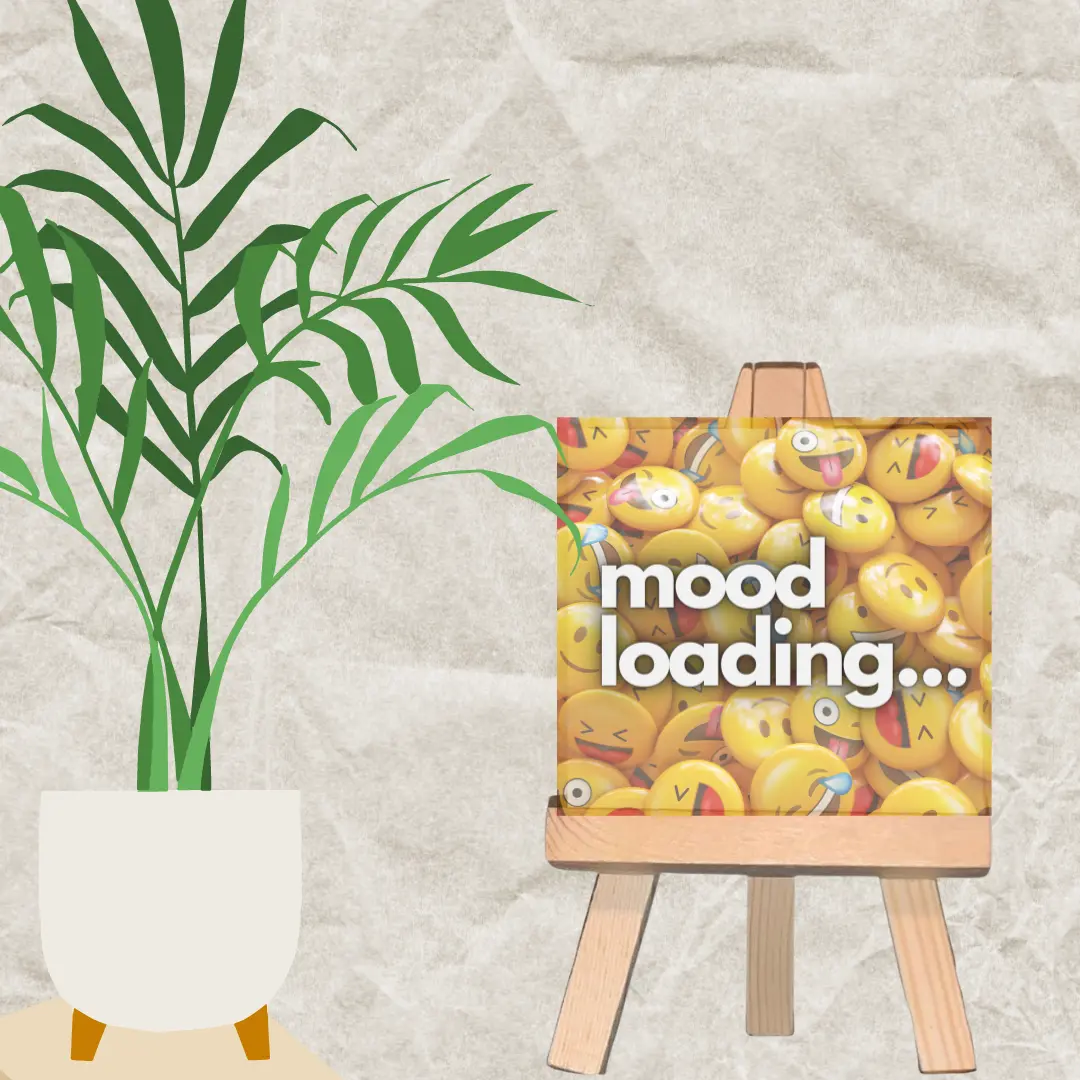 Emoji Mood Loading Mini Canvas with Easel, 2.6 x 2.6, Art Supplies