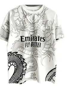 26 New Fashion Dragon Print Special Edition Soccer Men Women Short Sleeve Loose Breathable Football Jersey Anti-Odor Quick Dry T-Shirt Top