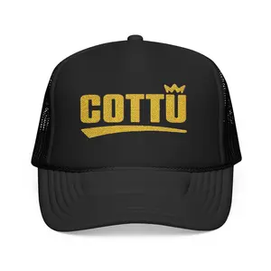 COTTU Gold Glitter Foam Trucker Hat — Sparkling Streetwear Cap