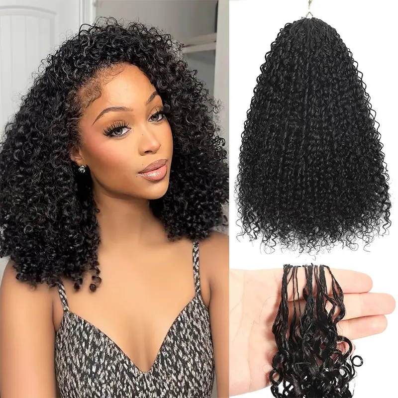 ISEE HAIR Kinky Curly Crochet Human Hair for Natural Boho Braids Miracle Knots Vacation Hair Ready Time Saving Pre Separated Summer Vibe, Protective Styles, Deep Wave Curls Summer Braids Boho Knotless Braids SummerWins