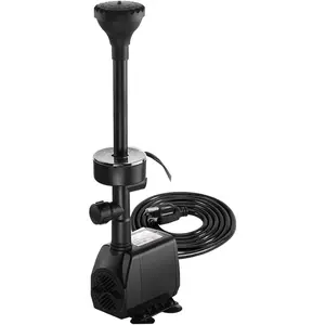 730GPH Submersible Pump Fountain with RGB Color Changing Ring Water Patterns Decoration Garden Pond Landscape 2800L/H, 110V/55W