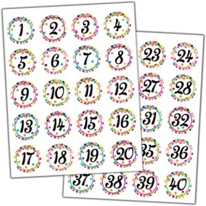 Confetti Numbers Stickers