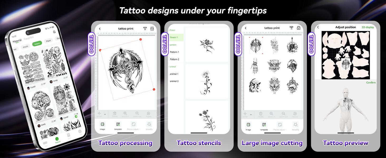 Tattoo Stencil Printer – Pino Wireless Compact Thermal Tattoo Machine with Inkless Technology, 10pcs Transfer Paper, Compatible with Phone, Tablet & PC,Tattoo Supplies for Tattoo Artists & Beginners Tattoo Stencil Printer – Pino Wireless Compact Thermal Tattoo Machine with Inkless Technology, 10pcs Transfer Paper, Compatible with Phone, Tablet & PC,Tattoo Supplies for Tattoo Artists & Beginners