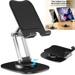 360° Rotating Adjustable Tablet Stand & Smartphone Holder, Foldable Compact Portable Hands-Free Accessory for 4" to 10.2" Devices, Ideal for Videos & Reading, Universal Tablet Accessories