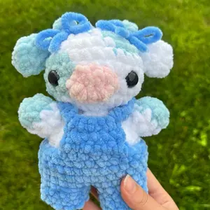 Handmade Crochet Cow in Onesie for Cow Lovers - Perfect Baby Shower Gift
