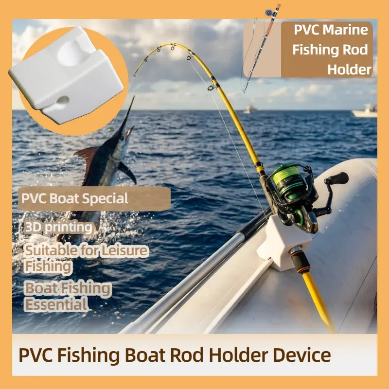 2PCS PVC Boat Fishing Rod Holders & Coasters Set, Fits Spinning Reels & Rods with Max 30mm Grip Diameter - Must-Have for Fishing Enthusiasts (1 Holder + 1 Co-Branded Coaster Included)