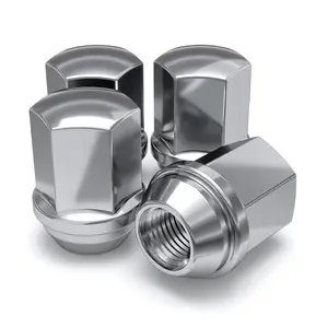 M14x1.5 Lug Nuts for Select GM and CDJR, Solid Piece Factory Style Chrome Standard (1.56") Duplex Bulge Acorn - 1709D-4AM, 4 Pack