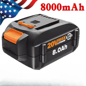 High efficiency For WORX 20V MAX Extend Lithium Battery 8.0AH 20 Volt WA3520 WA3525 WA3575 WG1