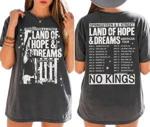 [SALE OFF] Bruce Springsteen Land of Hope Dreams Tour Shirt, E Street Band Concert Tee, 2 Sided Shirt