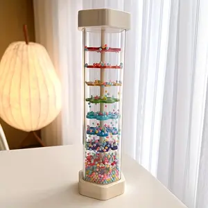 Wooden Rain Sound Tube Toy, 1 Count Colorful Beads Rain Tube Toy, Early Education Sensory Auditory Skills Music Toy for Baby & Toddler