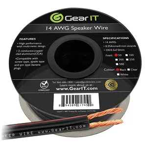 14 Gauge Speaker Wire CCA - Copper Clad Aluminum - Home Theater, Car Speakers & More 14 Gauge Speaker Wire CCA - Copper Clad Aluminum - Home Theater, Car Speakers & More