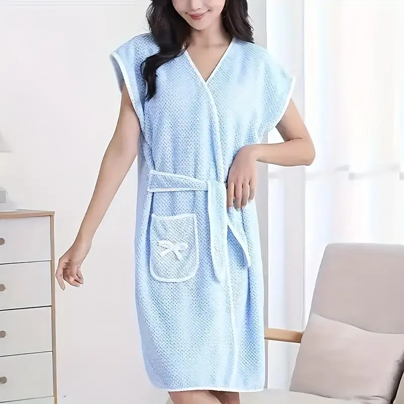 Thin Strap Bathrobe [Light Blue]