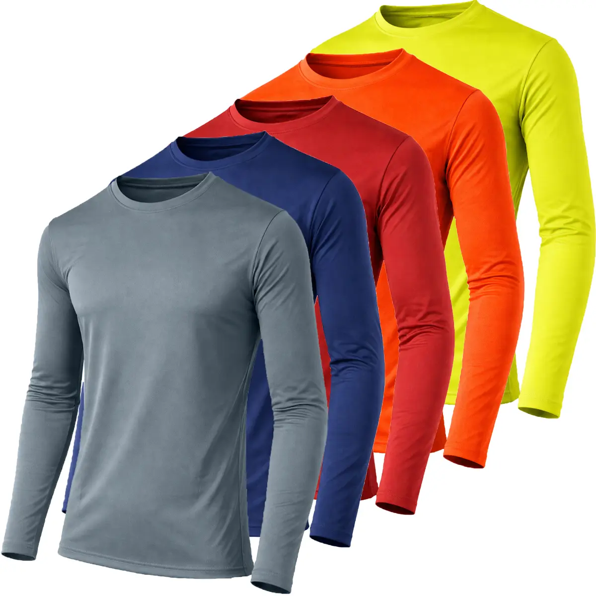 (Long Sleeve) Charcoal-Navy-Red-N.Orange-N.Green