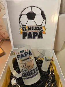 Father's day gift box with a set of glasses one 16oz and a 3oz shot glasses