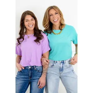 Door Buster! Zenana Ribbed Round Neck Crop Box Tee