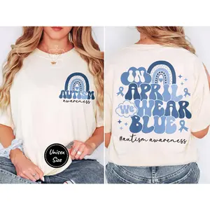 Autism Awareness Shirt In April We Wear Blue Occupational Therapy Tee Special Education Gift Aba Therapy Graphic T-shirt