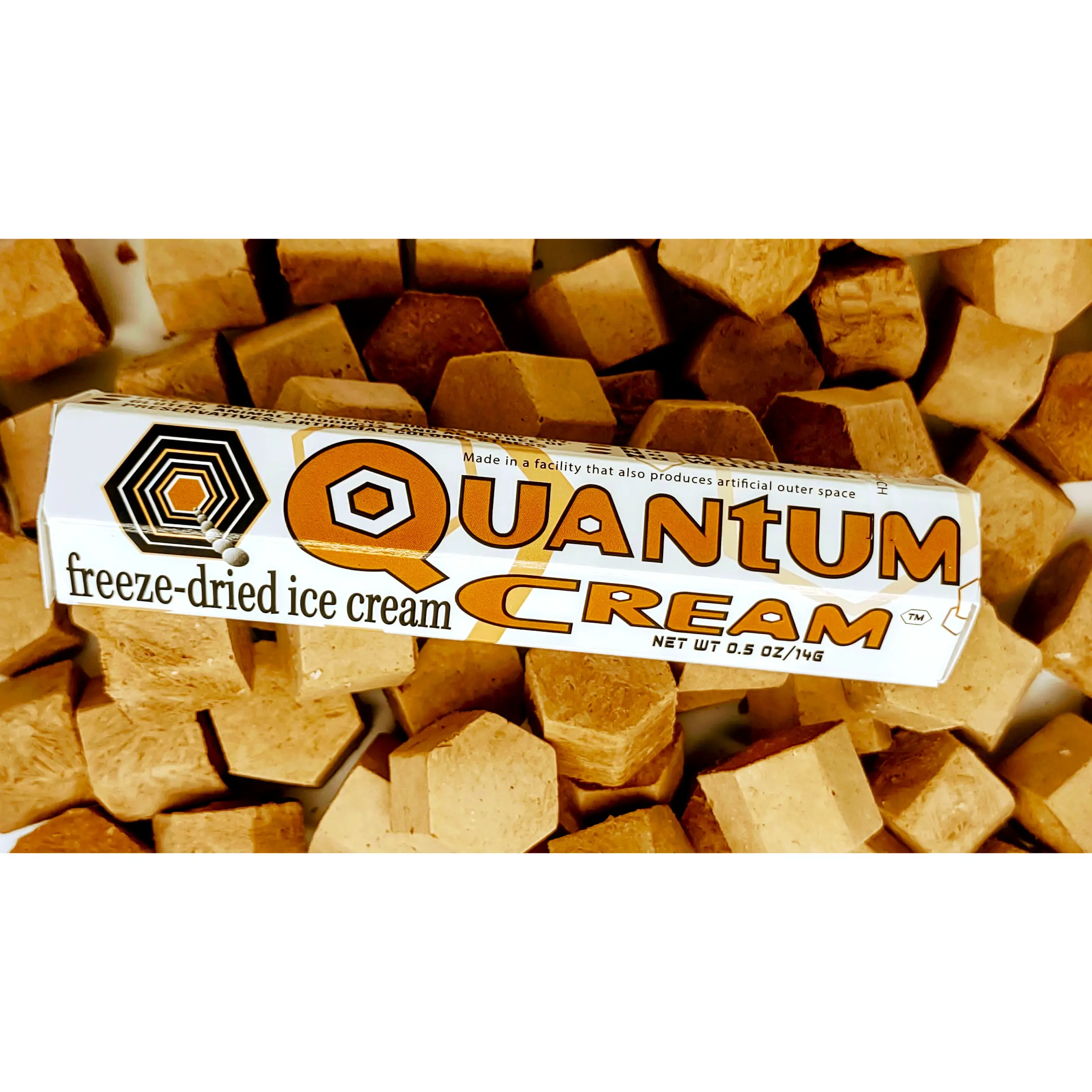 O.M.Geeks Ltd QUANTUM CREAM Freeze-Dried Ice Cream Chocolate SINGLE Candy, Dairy-Free, Nut-Free, Gluten-Free, Coconut, Sweet, Snack Food