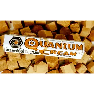 O.M.Geeks Ltd QUANTUM CREAM Freeze-Dried Ice Cream Chocolate SINGLE Candy, Dairy-Free, Nut-Free, Gluten-Free, Coconut, Sweet, Snack Food