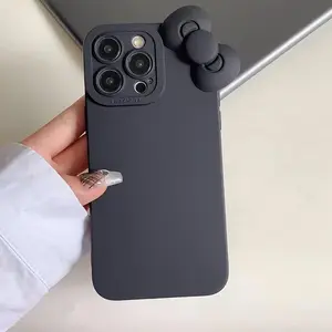 Creative Bow Decor Phone Case, Full Body Shockproof Phone Protective Cover, Fashion Phone Accessories Compatible with iPhone 11 12 13 14 15 Pro Max