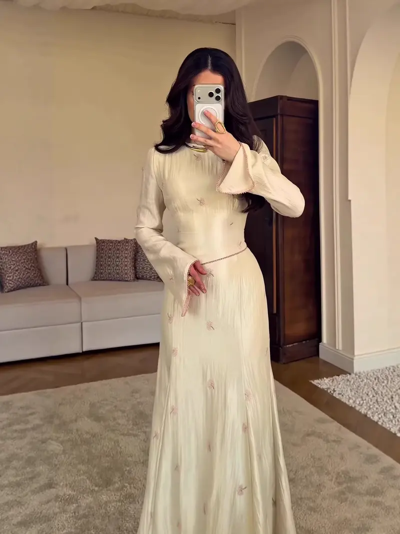 white long sleeve formal dress - TikTok Shop