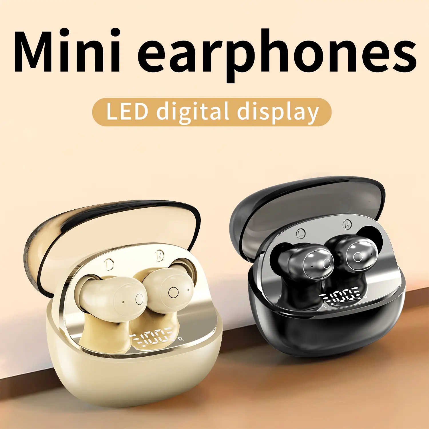 MSHUKCOE Wireless Sleep Earbuds - Lightweight In-Ear Monitor, Mini Invisible Rechargeable Headphones with Mic, Compact Design for Side Sleepers, Noise Blocking for Reading Sports, Black, Earbuds Wireless, Mini Invisible Wireless Headphones