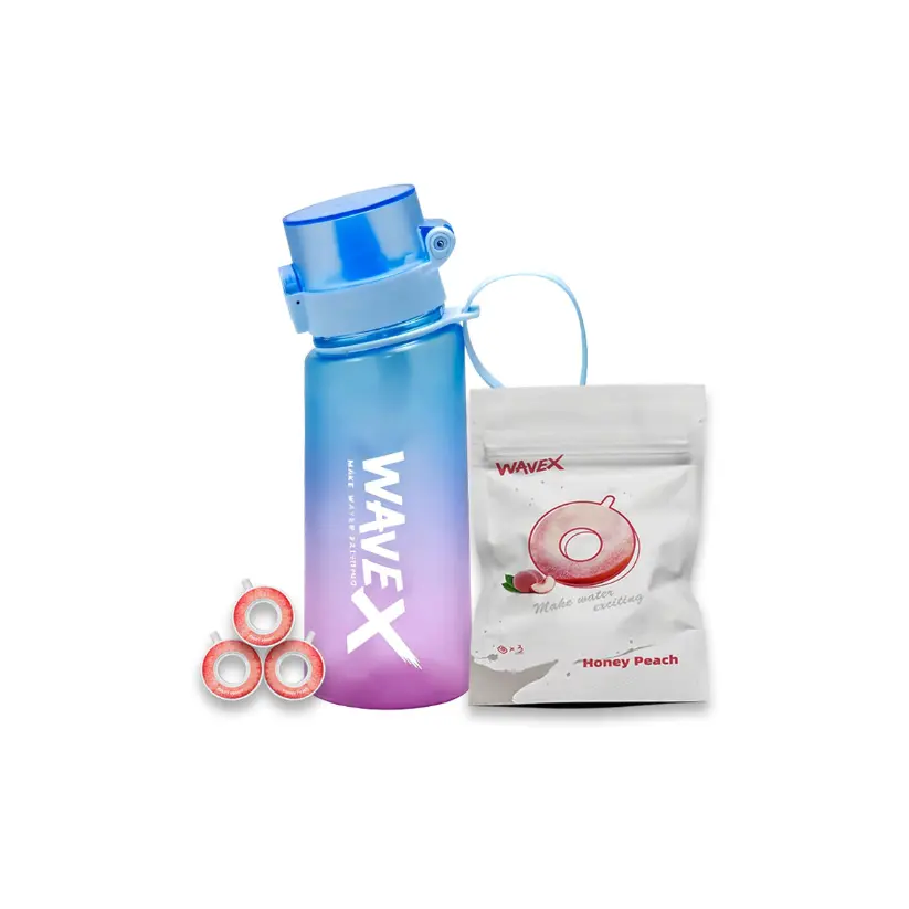 550ml Sunset Coral Blue Tritan Water Bottle + 3 Honey Peach Aroma Scent Pods
