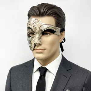 Men's Costume Phantom of The Opera Half Face Masquerade Party Masks - Silver