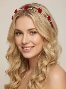 Elegant Rose Hair Clip with Pearl Flower Design, Velvet Bridal Headpiece for Women, Perfect Valentine's Day Accessory