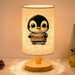 This ambient table lamp features a cartoon penguin holding a wooden name tag and is powered by USB. Suitable for bedroom and living room decoration, it makes an excellent gift for family and friends during holidays such as Valentine's Day and Christmas