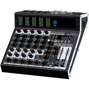 Professional audio mixer 6  Mixing Console with 99 DSP Effect,+48V Phantom, ,USB Interface.2 AUX.FX Processor for studio recording & Live Performances