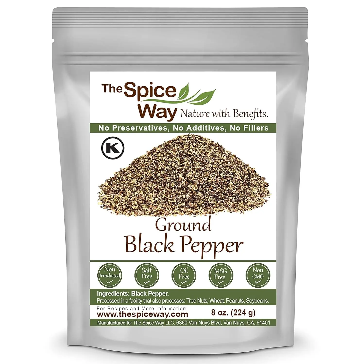 The Spice Way Ground Black Pepper - Fine Ground Pepper - Black Pepper Powder Used For Steak, Eggs, Chicken & More
