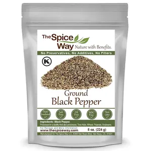 The Spice Way Ground Black Pepper - Fine Ground Pepper - Black Pepper Powder Used For Steak, Eggs, Chicken & More