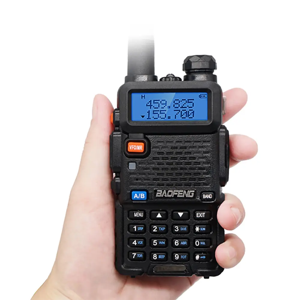 BAOFENG 5W UV-5R Dual Band Two-Way Amateur Radio Transceiver (1pcs), Portable Handheld 1800mAh Li-ion Battery and Headset Support CHIRP Walkie Talkie, Long Range Radio