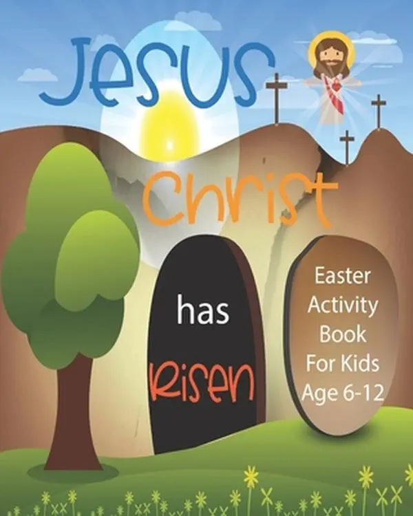 Used Christian Easter Activity Book for Kids Ages 6-12 (Paperback) - Jesus Christ Has Risen Story of Easter, Biblical Games, Mazes, Crossword, Sudoku, Coloring Pages, Word Searches, Dot to Boxes Game, Scripture, Jelly Bean Prayer by Duran, Angel (English)