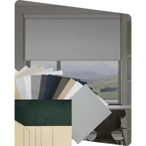 Motorized Blinds with Remote, Blackout Smart Roller Shades for Windows, Automatic Electric Blinds Directly Work with Alexa, Multicolor Fabric Sample